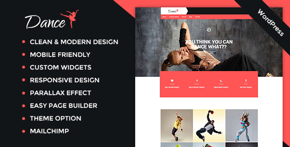 Dance Academy Preview Wordpress Theme - Rating, Reviews, Preview, Demo & Download