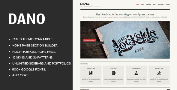Dano Multi Preview Wordpress Theme - Rating, Reviews, Preview, Demo & Download