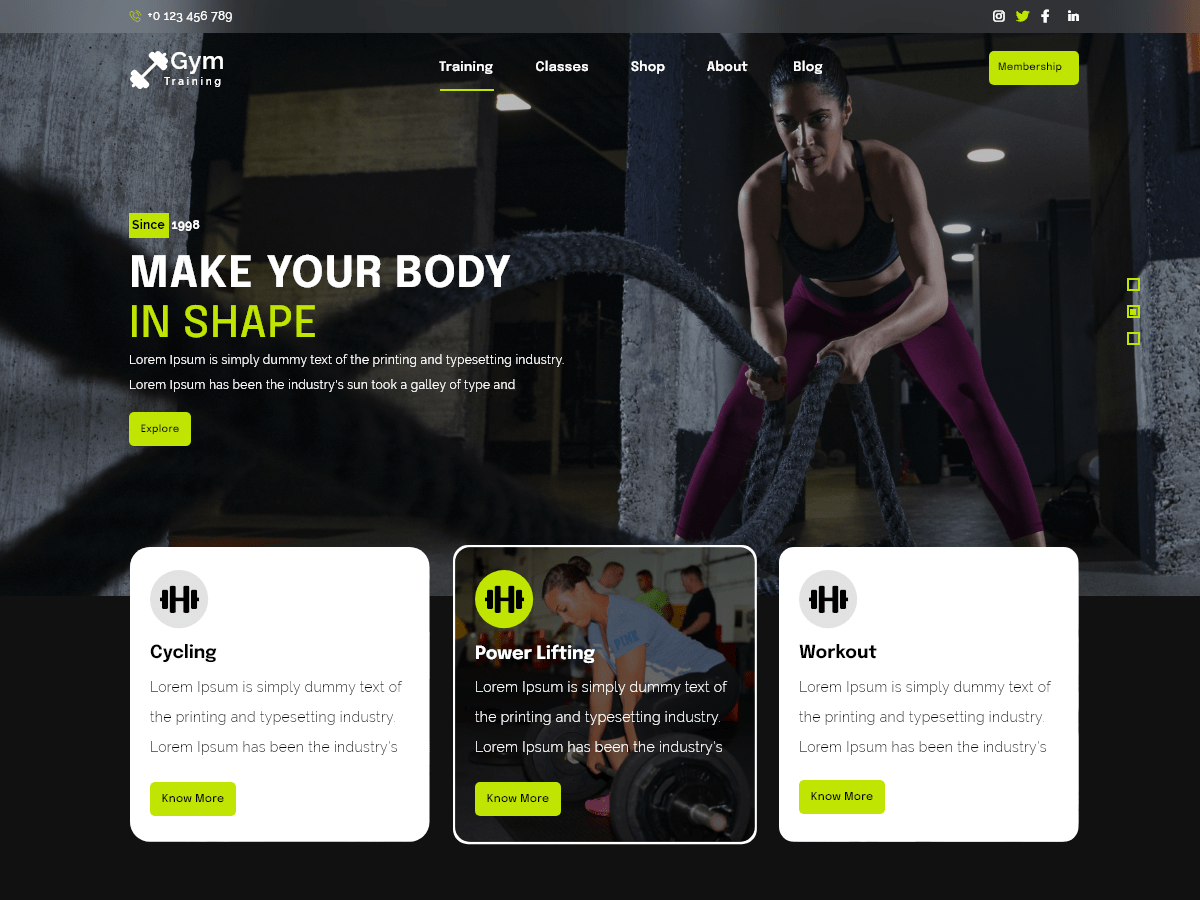 Dark Fitness Preview Wordpress Theme - Rating, Reviews, Preview, Demo & Download