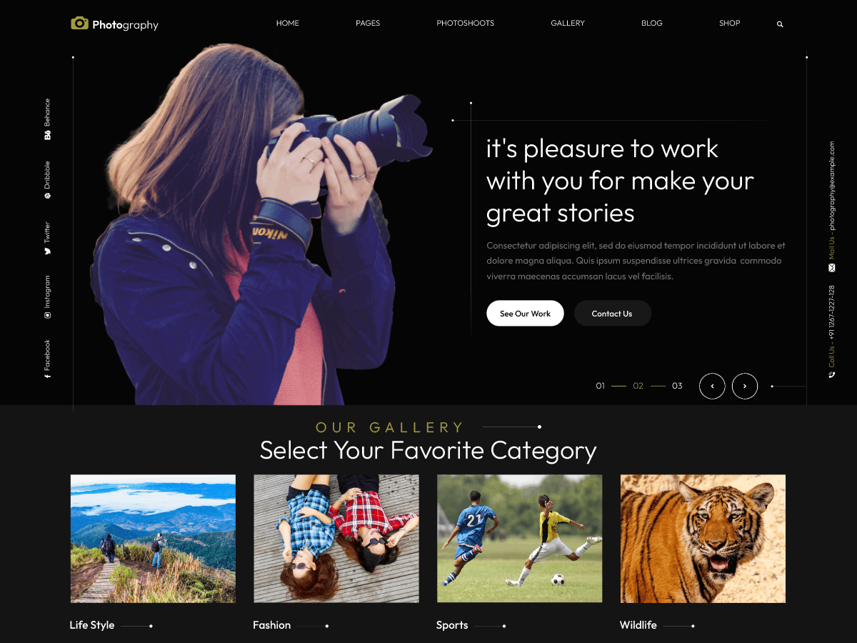 Dark Photography Preview Wordpress Theme - Rating, Reviews, Preview, Demo & Download