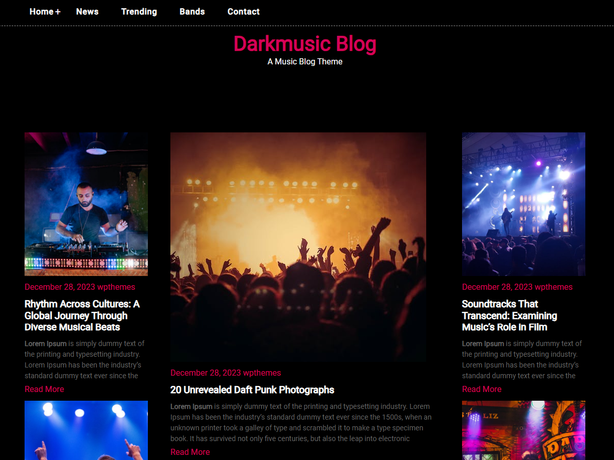 Darkmusic Blog Preview Wordpress Theme - Rating, Reviews, Preview, Demo & Download
