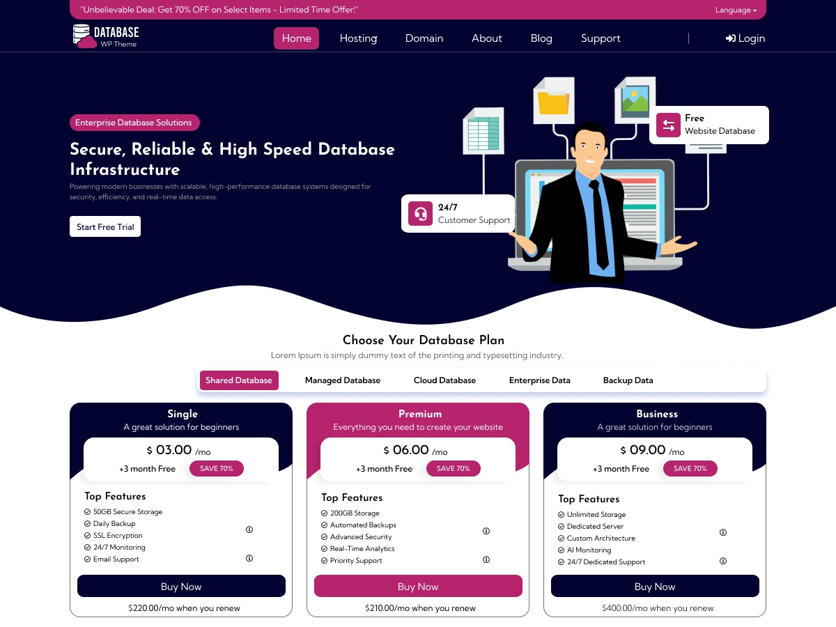 Database Agency Preview Wordpress Theme - Rating, Reviews, Preview, Demo & Download