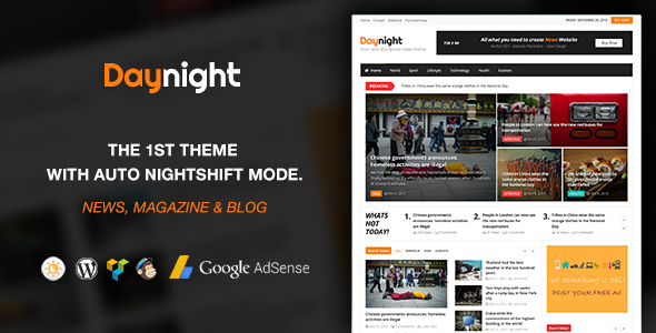 Daynight Preview Wordpress Theme - Rating, Reviews, Preview, Demo & Download
