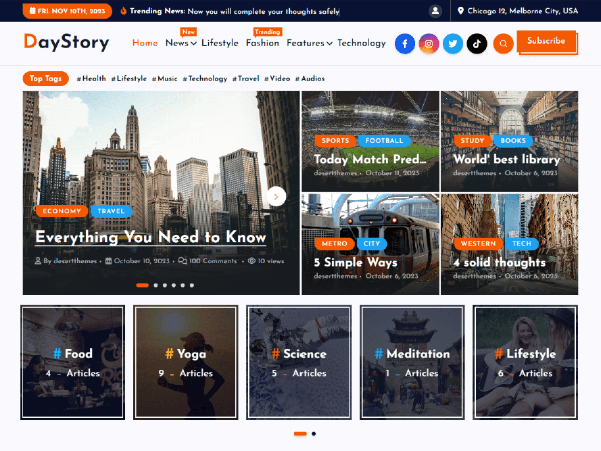 DayStory Preview Wordpress Theme - Rating, Reviews, Preview, Demo & Download