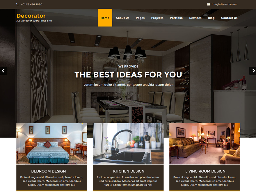 Decorator Preview Wordpress Theme - Rating, Reviews, Preview, Demo & Download
