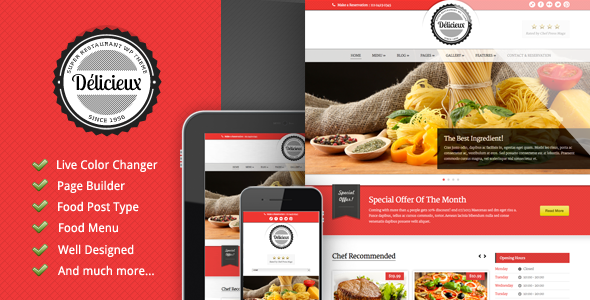Delicieux Preview Wordpress Theme - Rating, Reviews, Preview, Demo & Download