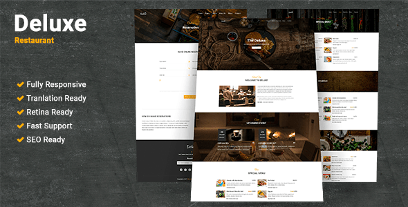 Deluxe Restaurant Preview Wordpress Theme - Rating, Reviews, Preview, Demo & Download