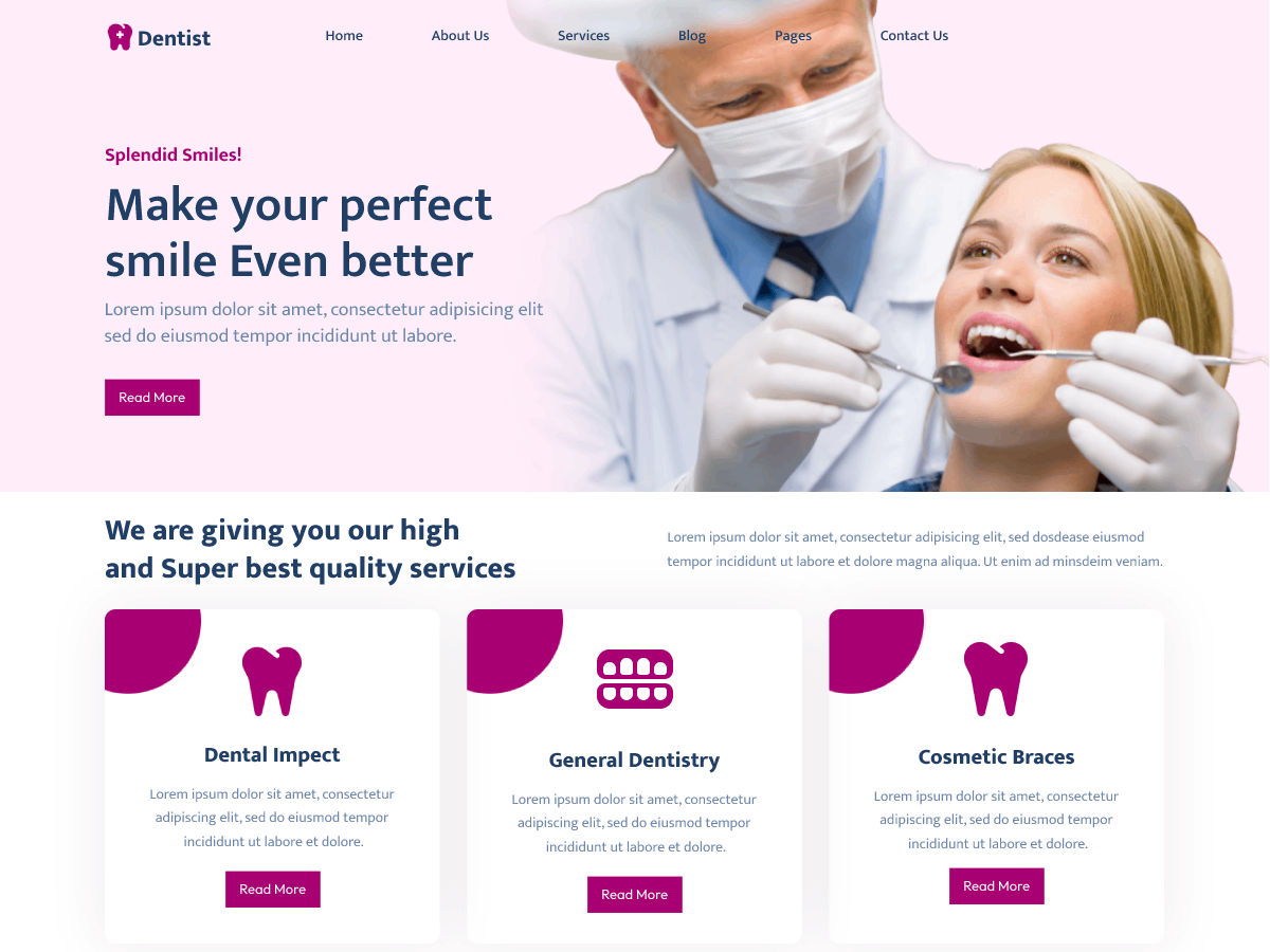 Dentist Dental Preview Wordpress Theme - Rating, Reviews, Preview, Demo & Download
