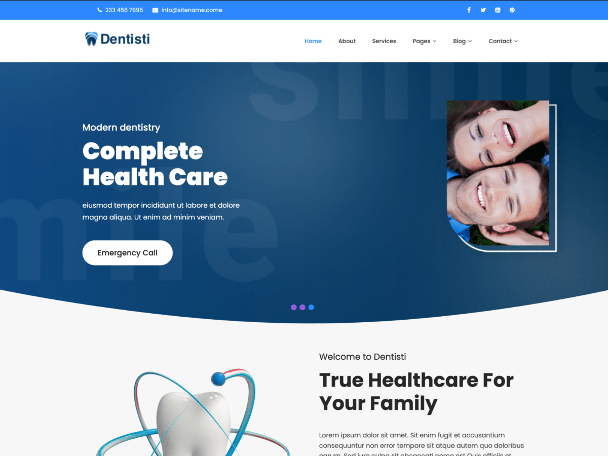 Dentisti Clinic Preview Wordpress Theme - Rating, Reviews, Preview, Demo & Download