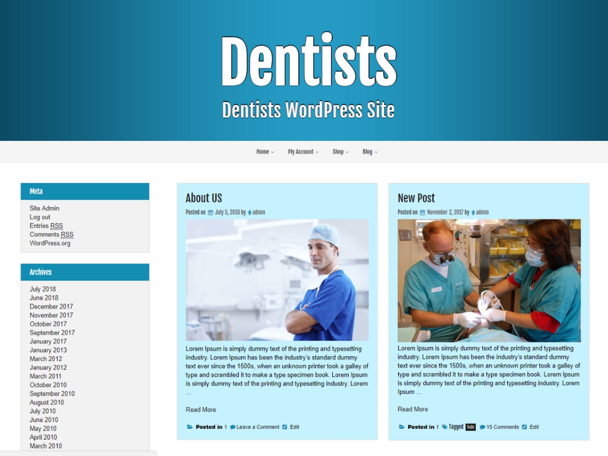 Dentists Preview Wordpress Theme - Rating, Reviews, Preview, Demo & Download