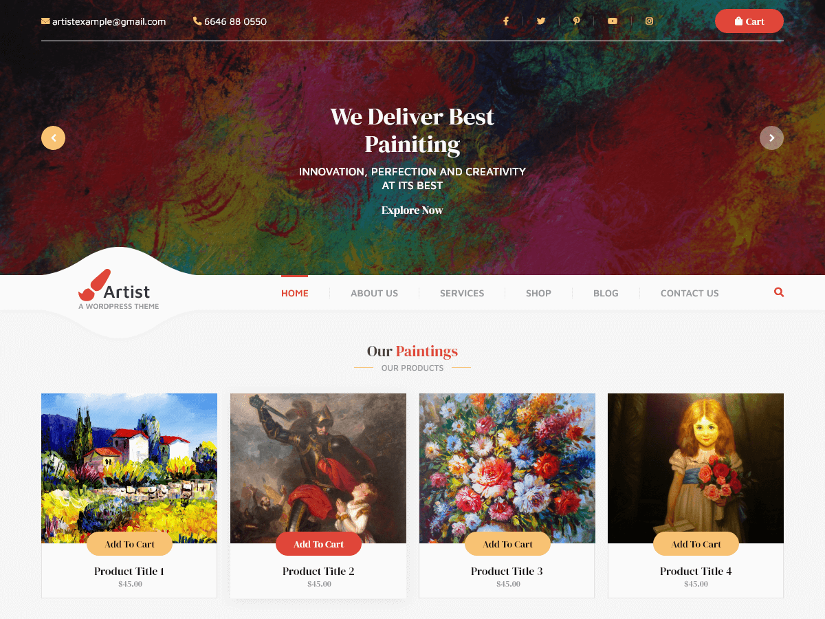 Designer Artist Preview Wordpress Theme - Rating, Reviews, Preview, Demo & Download