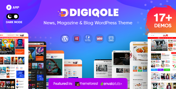 Digiqole Preview Wordpress Theme - Rating, Reviews, Preview, Demo & Download
