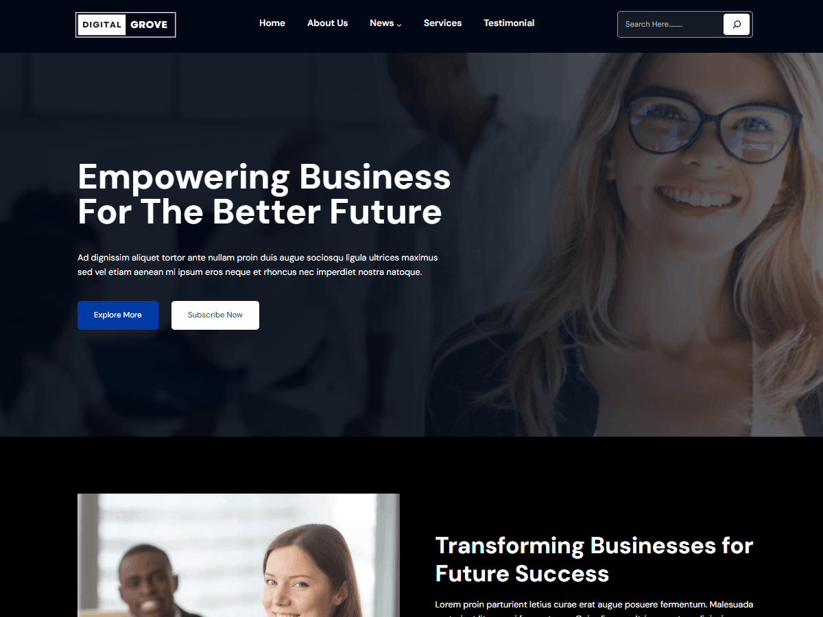 DigitalGrove Dark Preview Wordpress Theme - Rating, Reviews, Preview, Demo & Download