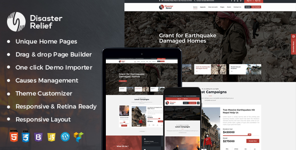 Disaster Relief Preview Wordpress Theme - Rating, Reviews, Preview, Demo & Download