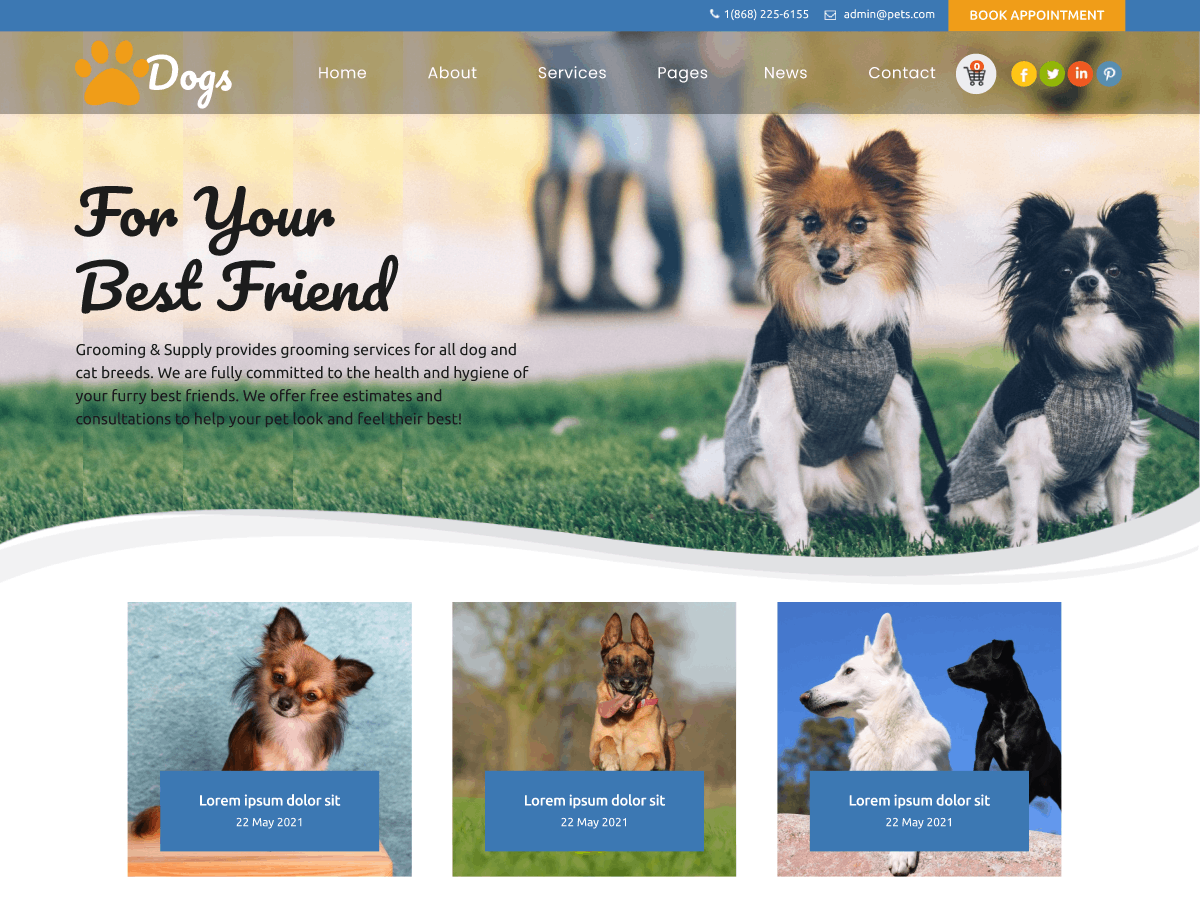 Dog Breeder Preview Wordpress Theme - Rating, Reviews, Preview, Demo & Download