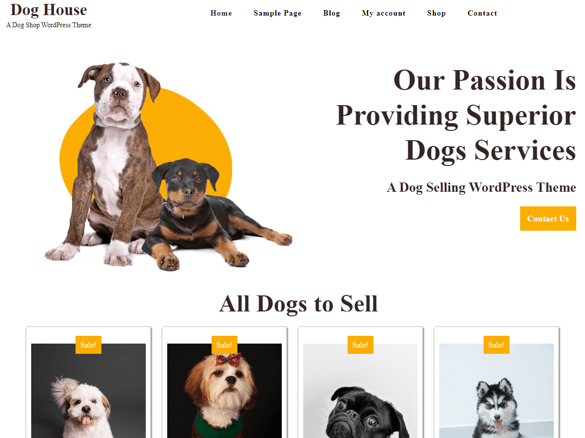 Dog House Preview Wordpress Theme - Rating, Reviews, Preview, Demo & Download