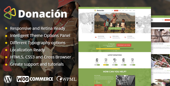 Donation Responsive Preview Wordpress Theme - Rating, Reviews, Preview, Demo & Download