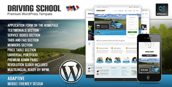 Driving School Preview Wordpress Theme - Rating, Reviews, Preview, Demo & Download