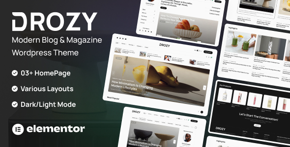 Drozy Preview Wordpress Theme - Rating, Reviews, Preview, Demo & Download