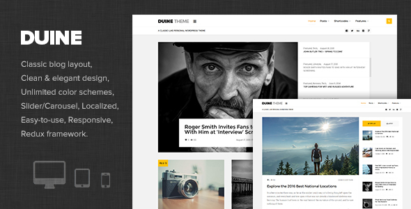 Duine Preview Wordpress Theme - Rating, Reviews, Preview, Demo & Download