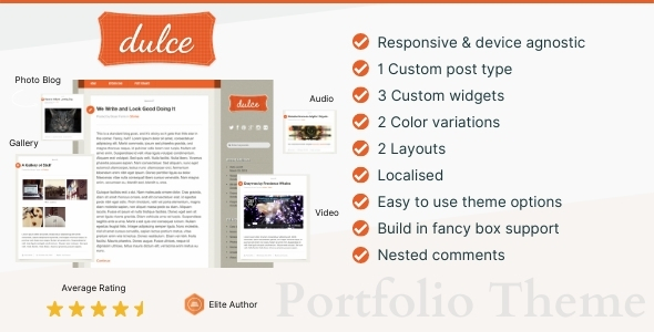 Dulce Preview Wordpress Theme - Rating, Reviews, Preview, Demo & Download
