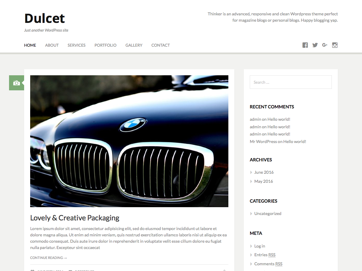 Dulcet Preview Wordpress Theme - Rating, Reviews, Preview, Demo & Download