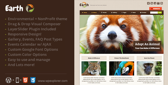 Earth Preview Wordpress Theme - Rating, Reviews, Preview, Demo & Download
