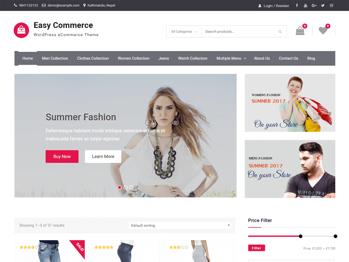 Easy Commerce Preview Wordpress Theme - Rating, Reviews, Preview, Demo & Download