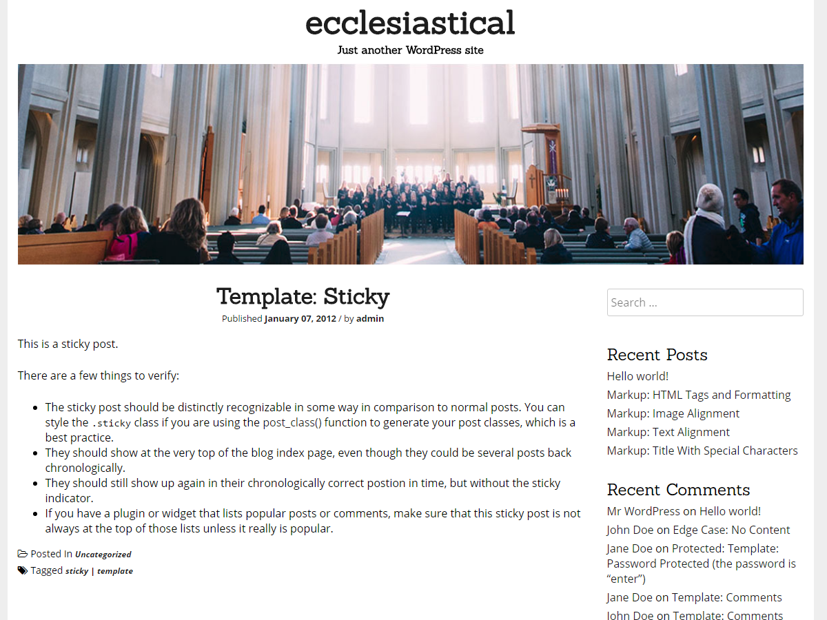 Ecclesiastical Preview Wordpress Theme - Rating, Reviews, Preview, Demo & Download
