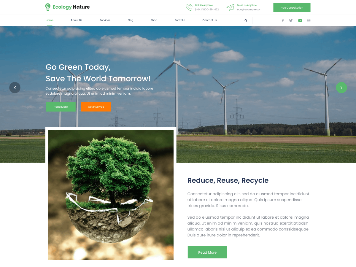 Ecology Nature Preview Wordpress Theme - Rating, Reviews, Preview, Demo & Download