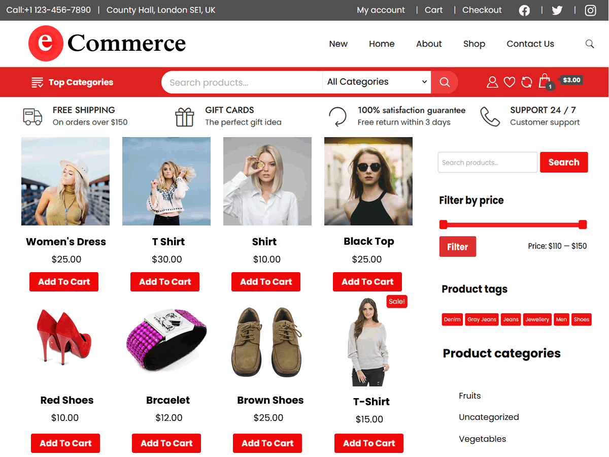 Ecommerce Starter Preview Wordpress Theme - Rating, Reviews, Preview, Demo & Download