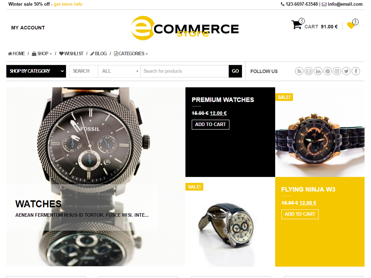 ECommerce Store Preview Wordpress Theme - Rating, Reviews, Preview, Demo & Download
