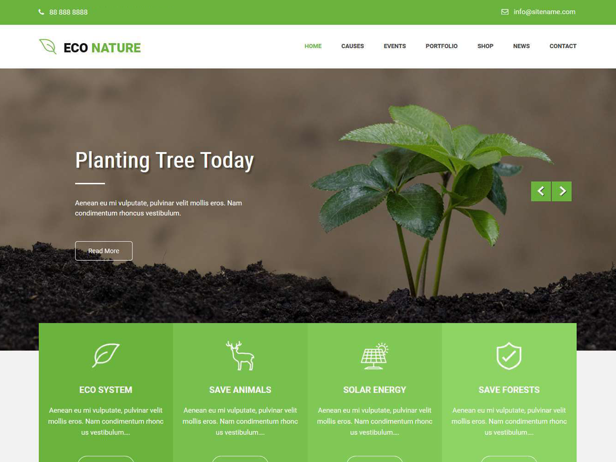 Econature Lite Preview Wordpress Theme - Rating, Reviews, Preview, Demo & Download