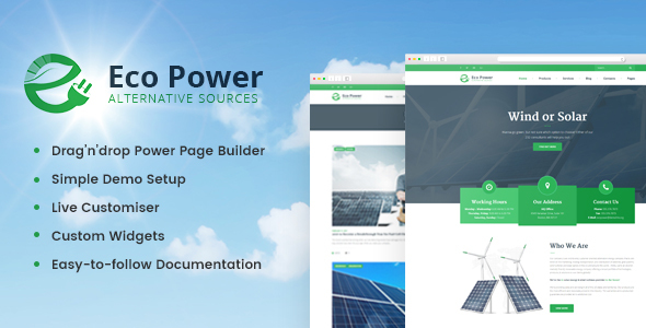 EcoPower Preview Wordpress Theme - Rating, Reviews, Preview, Demo & Download