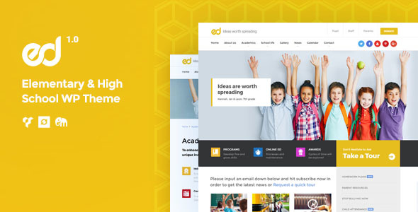 Ed School Preview Wordpress Theme - Rating, Reviews, Preview, Demo & Download