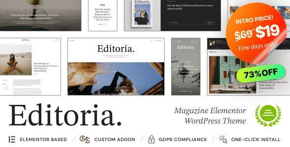 Editoria Preview Wordpress Theme - Rating, Reviews, Preview, Demo & Download