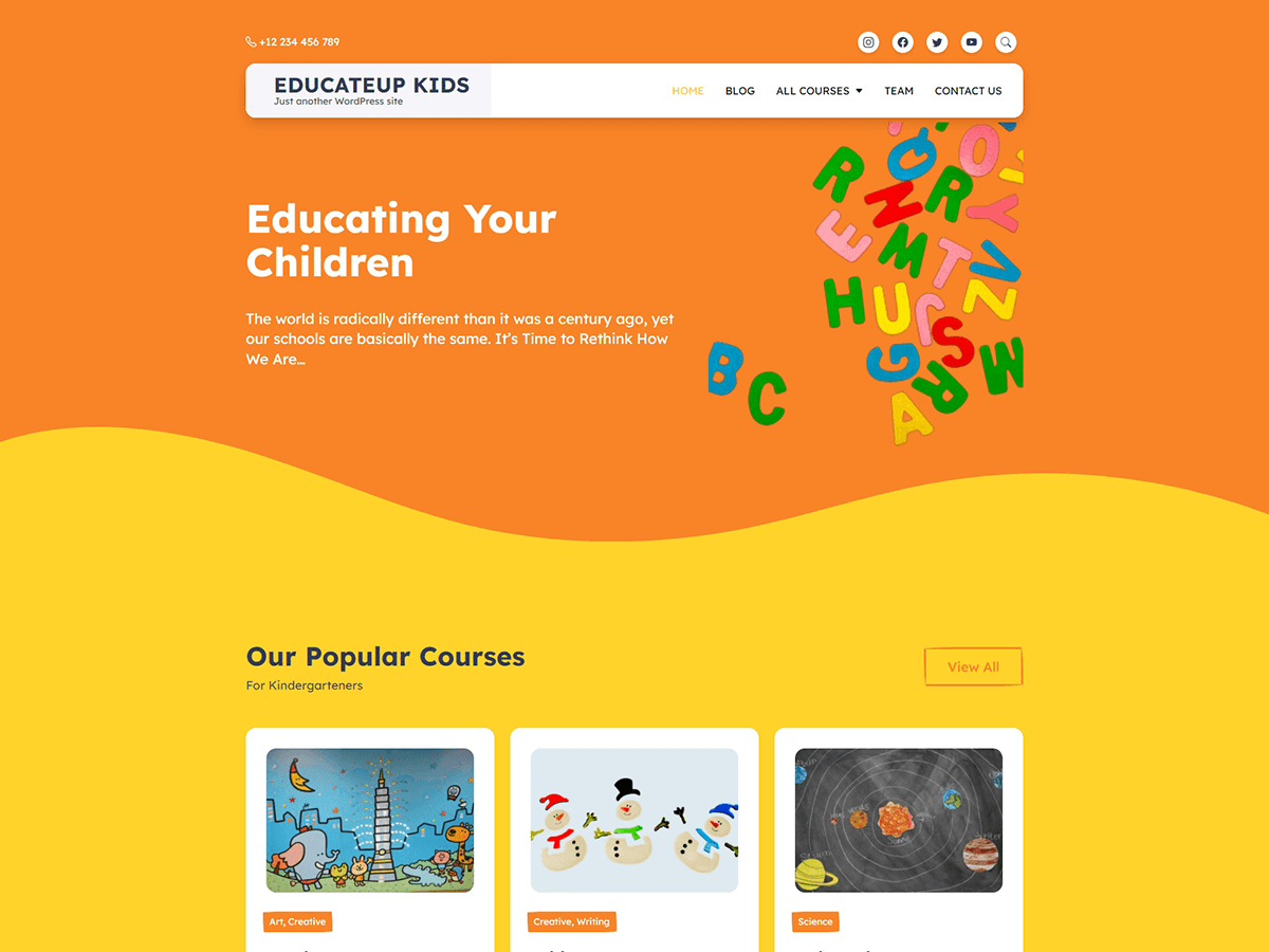 EducateUp Kids Preview Wordpress Theme - Rating, Reviews, Preview, Demo & Download