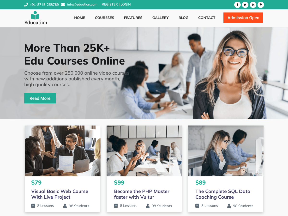 Education Academy Preview Wordpress Theme - Rating, Reviews, Preview, Demo & Download