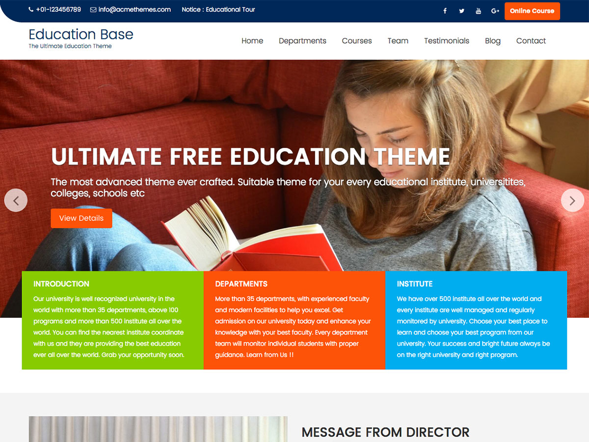 Education Base Preview Wordpress Theme - Rating, Reviews, Preview, Demo & Download