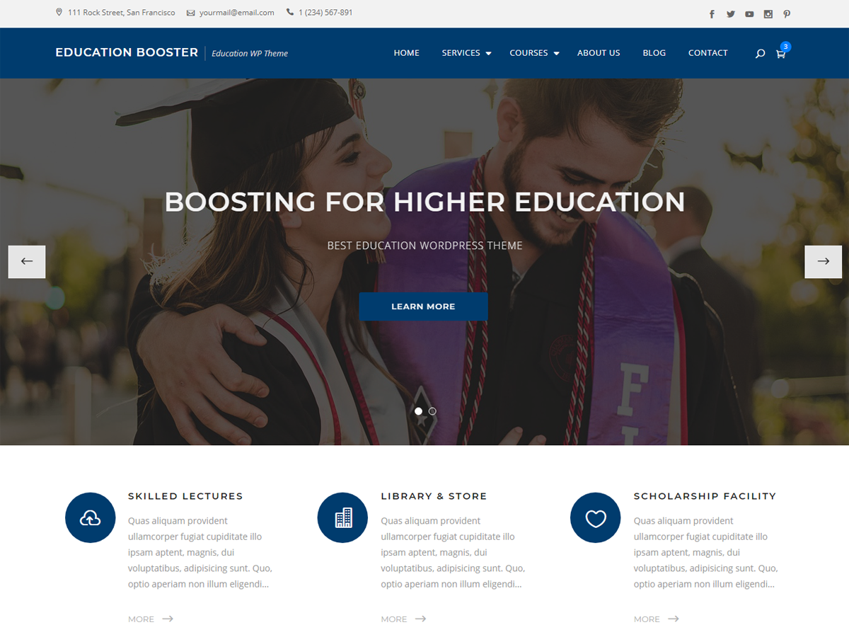Education Booster Preview Wordpress Theme - Rating, Reviews, Preview, Demo & Download
