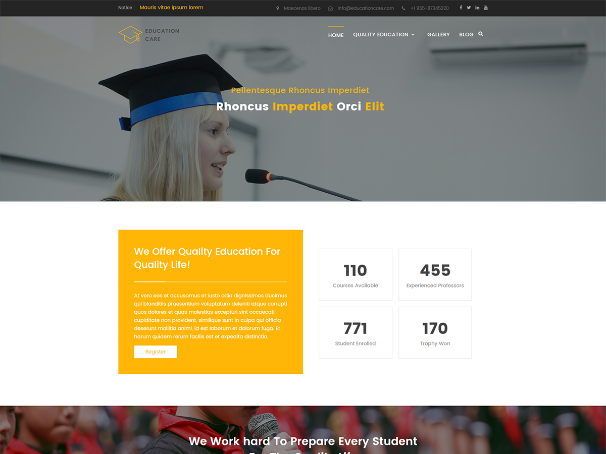 Education Care Preview Wordpress Theme - Rating, Reviews, Preview, Demo & Download