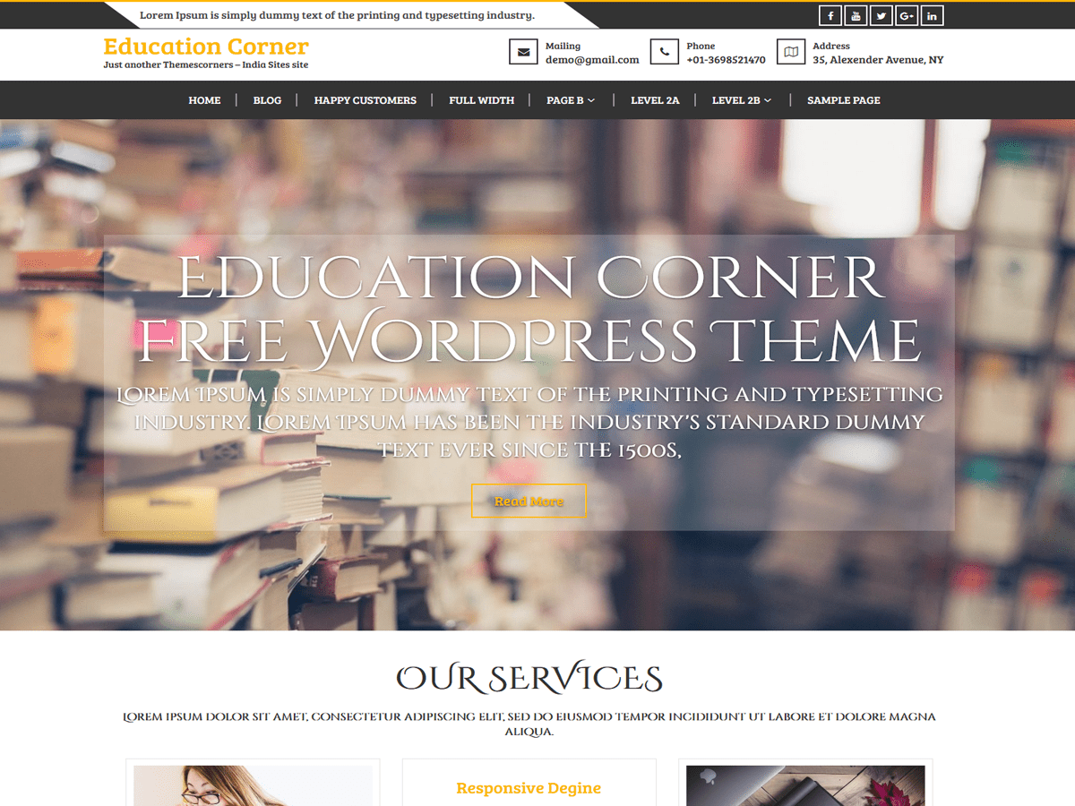 Education Corner Preview Wordpress Theme - Rating, Reviews, Preview, Demo & Download
