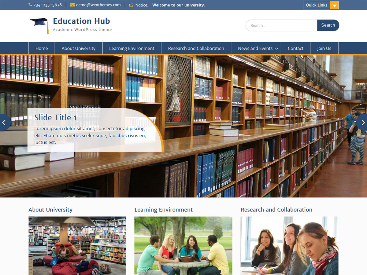 Education Hub Preview Wordpress Theme - Rating, Reviews, Preview, Demo & Download