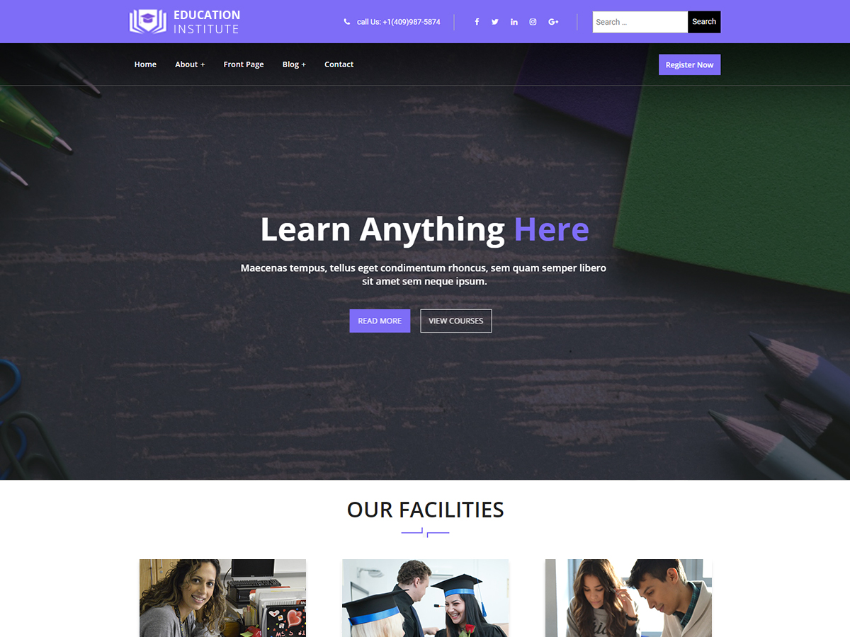 Education Institute Preview Wordpress Theme - Rating, Reviews, Preview, Demo & Download