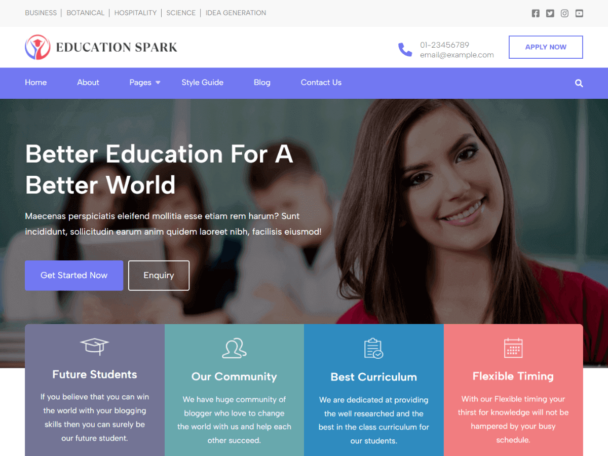 Education Spark Preview Wordpress Theme - Rating, Reviews, Preview, Demo & Download
