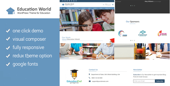 Education World Preview Wordpress Theme - Rating, Reviews, Preview, Demo & Download