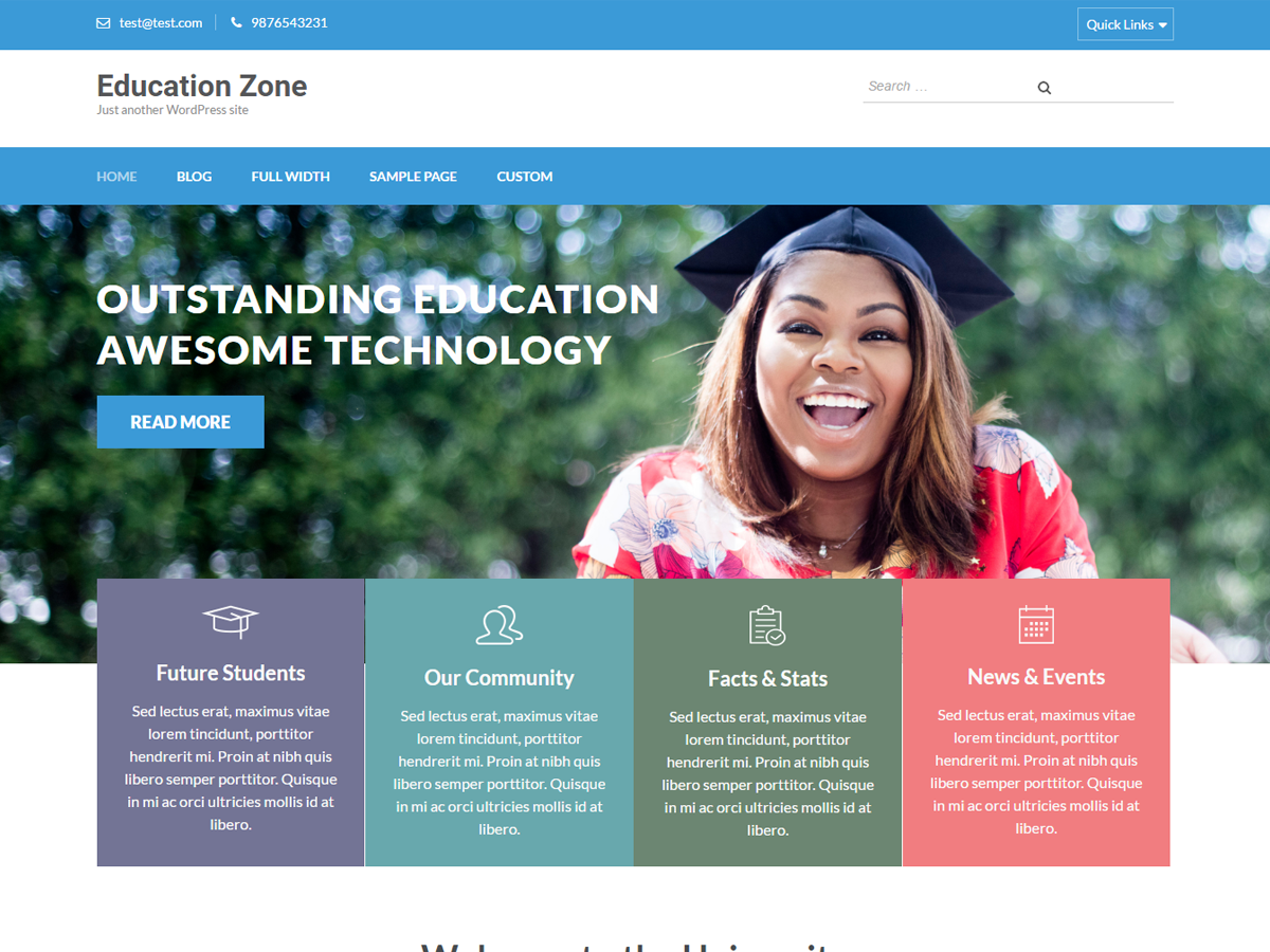 Education Zone Preview Wordpress Theme - Rating, Reviews, Preview, Demo & Download