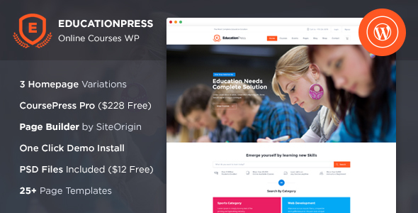 EducationPress Preview Wordpress Theme - Rating, Reviews, Preview, Demo & Download