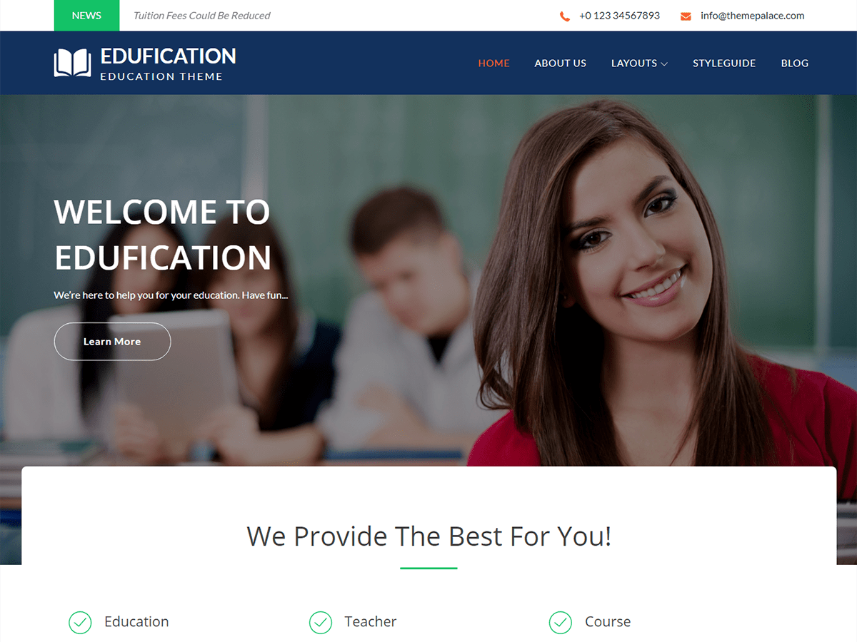Edufication Preview Wordpress Theme - Rating, Reviews, Preview, Demo & Download