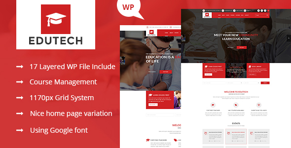Edutech Preview Wordpress Theme - Rating, Reviews, Preview, Demo & Download